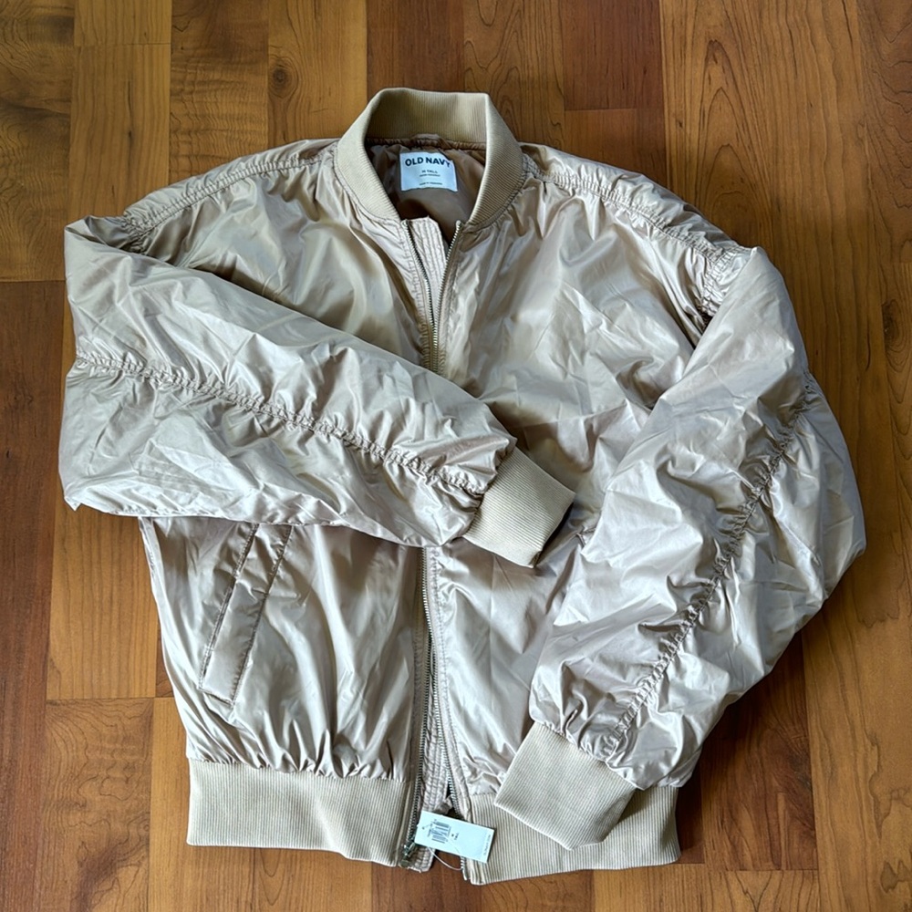 Women’s Old Navy Puffy Bomber Jacket Rose/Pink Medium Tall